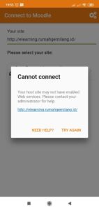 Mengatasi Error pada Moodle Mobile